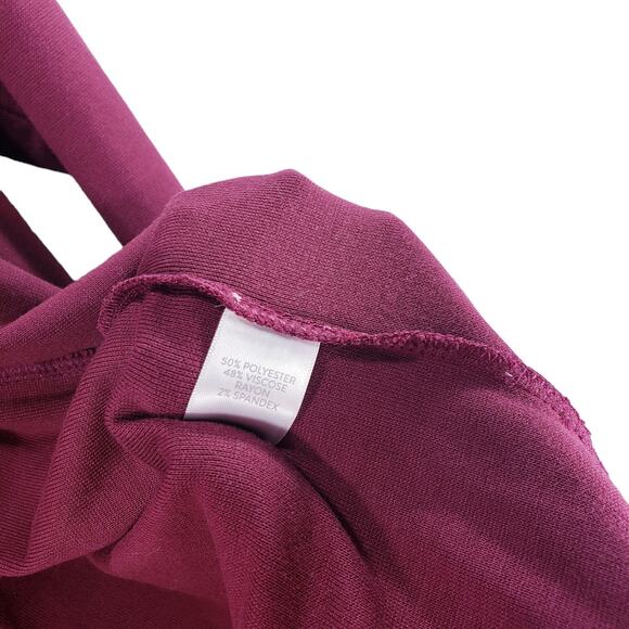 Pure Jill J Jill Draped Cardigan M Women Burgundy Wine Red Long Sleeve Neck Wrap - Picture 8 of 9